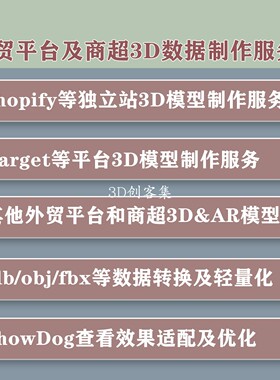 沃尔玛和Target等外贸商超平台glb 文件3D模型处理包过独家