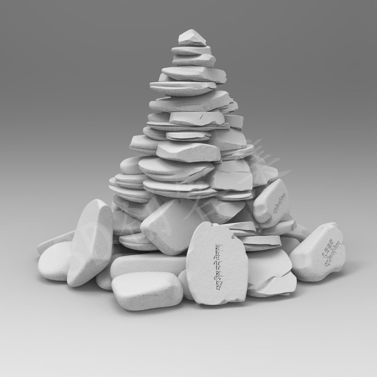 原创3D打印数据stl格式高精度，非实物(藏地玛尼堆)