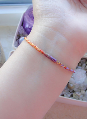 洒金九紫离火九乘四面佛红绳手链