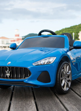 玛莎拉蒂GranCabrio正版授权儿童电动车四驱充电带遥控汽车可坐人