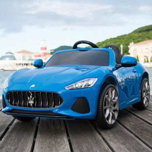 玛莎拉蒂GranCabrio正版 授权儿童电动车四驱充电带遥控汽车可坐人