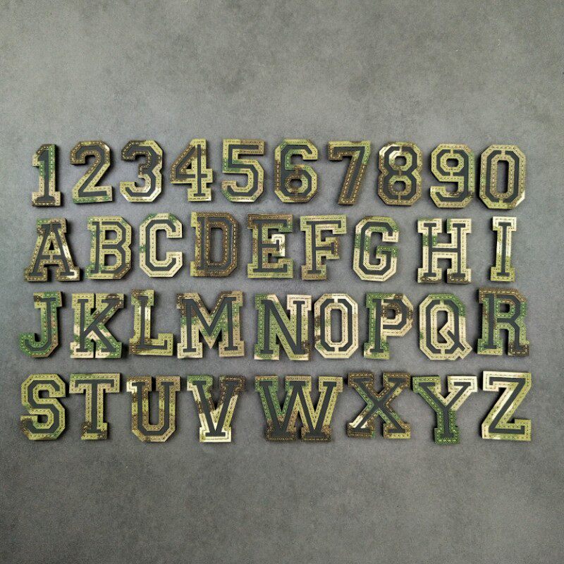 阿拉伯数字反光魔术贴26个英文字母自由组合diy士气章战术背包贴
