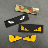 反光猫眼魔术贴个性 夜光恶魔眼徽章长条丹凤眼战术帽贴头盔贴包贴