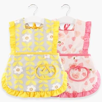 Фартук для девочек, водонепроницаемый слюнявчик, тонкий детский нагрудник для принцессы, анти-грязь, с карманом