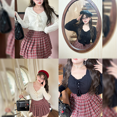 硬糖大码原创胖mm弹力蕾丝绒毛球上衣打底衫黑白色春秋新款百搭