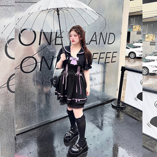 硬糖大码 搭配微胖女生胖mm两件套遮肉显瘦 女装 原创暗黑紫罗兰夏装