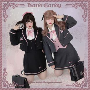 西装 胖mm显瘦高腰半身裙衬衫 三件套 原创ins制服女团套装 硬糖大码