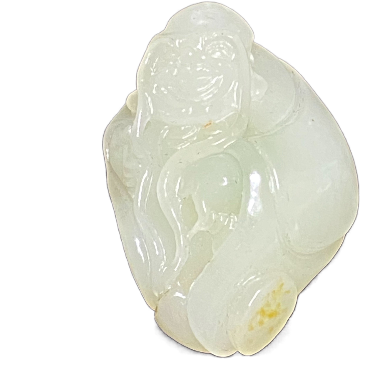 籽料羊脂白玉寿星52克玉和田青沙枣原石青玉和田青玉籽料玉和田