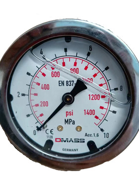 DMASS德玛仕EN837-1 德国压力表MBB06U-250-1油压表 液压表可拆边