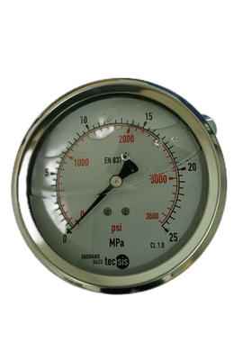 压力表tecsis泰科思德国液压表油压表100MM轴向P1779 25Mpa YN100