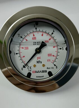 压力表德国DMASS MBB06U-060-1-Z-Z德玛仕EN837-1YN60油压表6MPA