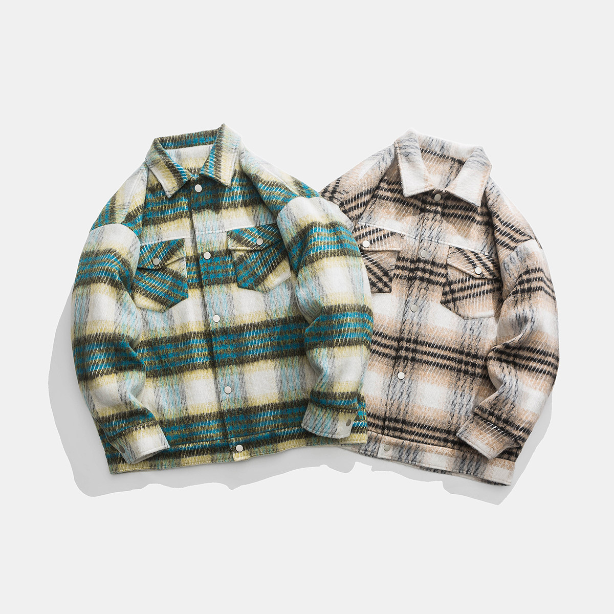 MY01*P138控178元白底图冬直播品质款格纹棉衣夹克呢子外套男，男装夹克，电商A249