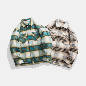 MY01*P138 控178元 白底图 冬直播品质款格纹棉衣夹克呢子外套男，男装夹克，电商A249