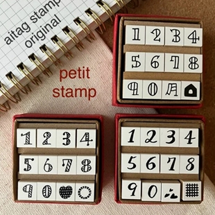 日本Aitag stamp爱工坊数字印章手账制作生活标记迷你数字套组