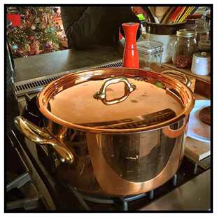 24cm法国 Mauviel 200B系列 双耳专业级特厚法国铜锅 炖煮锅汤锅