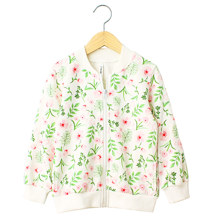 秋女童纯棉欧美碎花外套拉链上衣运动服春秋装小清新
