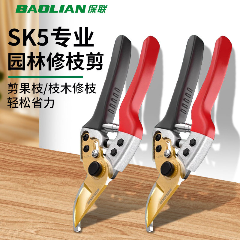  保联修枝剪园林花艺嫁接专用剪子花卉果树专用SK5锋利修枝剪刀