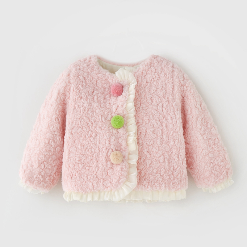 2023女童冬装外套新款洋气婴儿衣服加厚保暖冬季女宝宝加绒毛毛衣