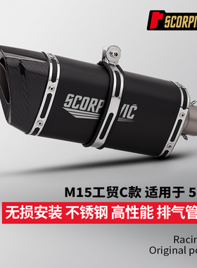 摩托车改装 M15工贸C款 NINJA650 800NK CBR400 G310RR通用排气管