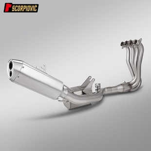 摩托车张雪500RR单摇臂双通道阀门盒子前段排气管尾段消声器全段