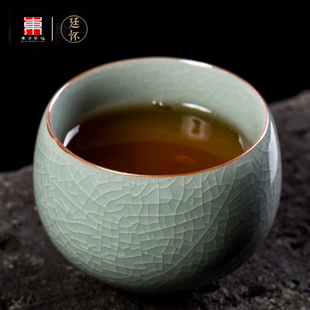 廷怀窑 李廷怀手作汝窑茶杯圆融杯 主人杯汝州汝瓷功夫茶具品杯