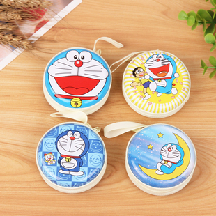 日韩创意叮当猫大白可爱卡通马口铁圆盒迷你手提钥匙耳机零钱包