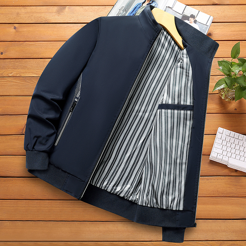 两个内口袋立领春秋季夹克薄外套