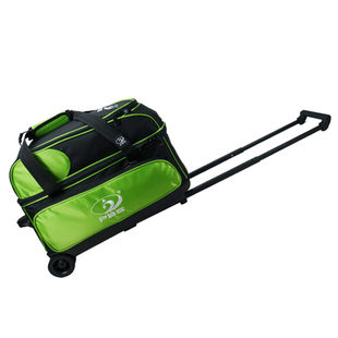 PBS新品1680D标准双球包拉杆保龄球包保龄球袋两球包两球袋 绿黑