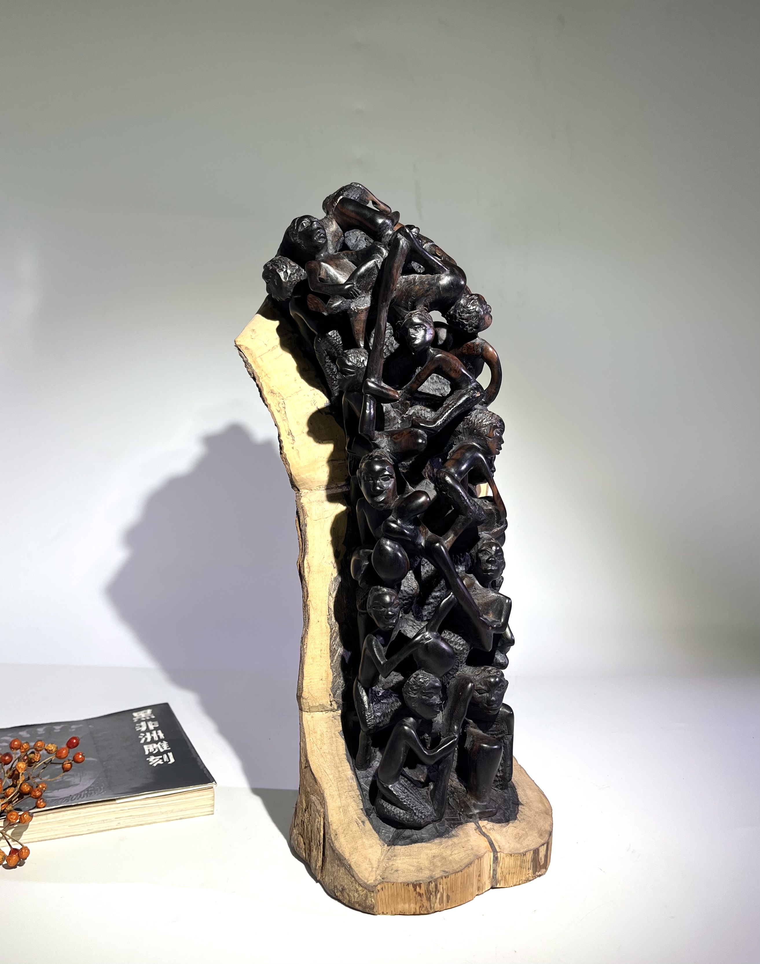 木雕人物非洲乌木雕家族树生命树收藏饰品