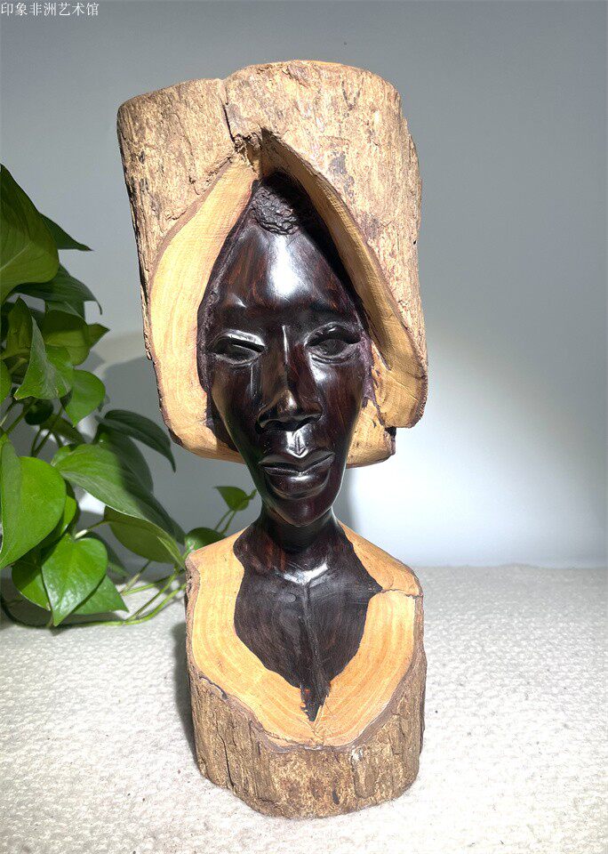 非洲黑木雕人 乌木雕刻人物 肯尼亚 家居创意收藏红木摆件