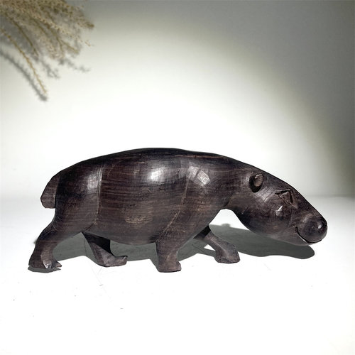 非洲黑木雕河马家居饰品摆件