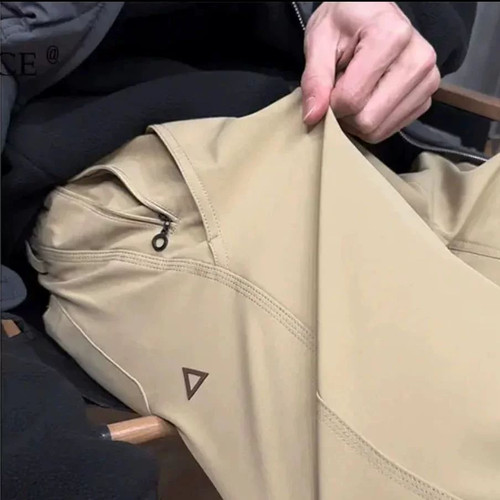 2025春夏季新款户外运动男士直筒男裤高端防水软壳冲锋裤子男款
