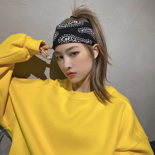 针织宽边腰果花发带欧美风时尚复古典雅发箍头巾网红毛线创意头饰