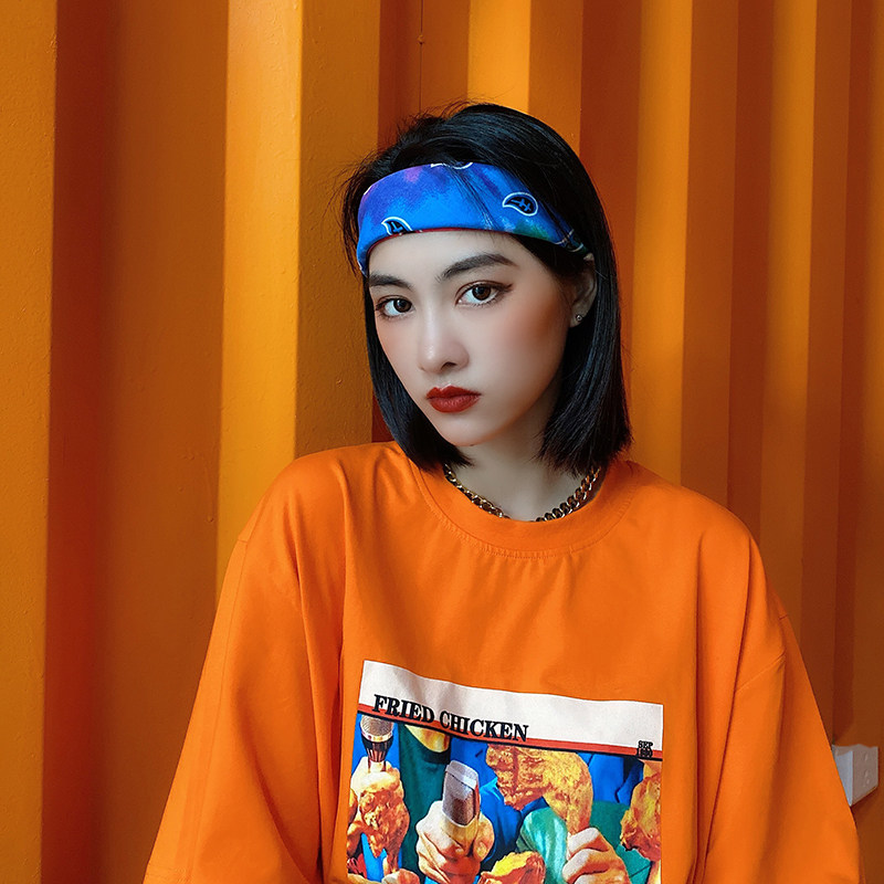 渲染彩色腰果头巾街舞嘻哈运动hiphop街头潮人说唱b-boy发带发饰