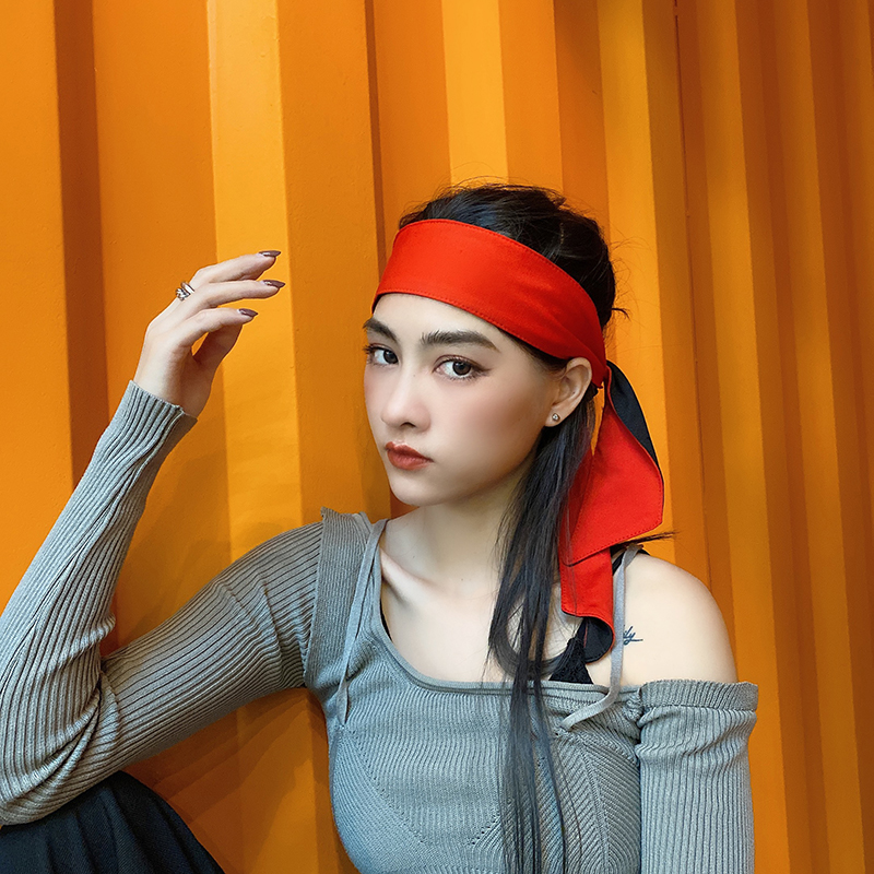 拼色绑带式发带户外运动男女网球篮球跑步街舞束发带海盗导汗头带