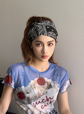 发饰发带女腰果花交叉