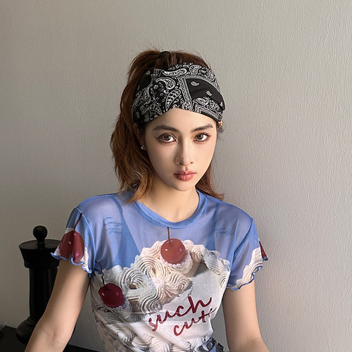 发饰发带女腰果花交叉