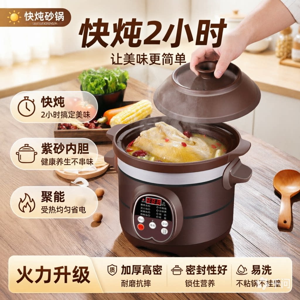 粤友全自动快速陶瓷电炖锅