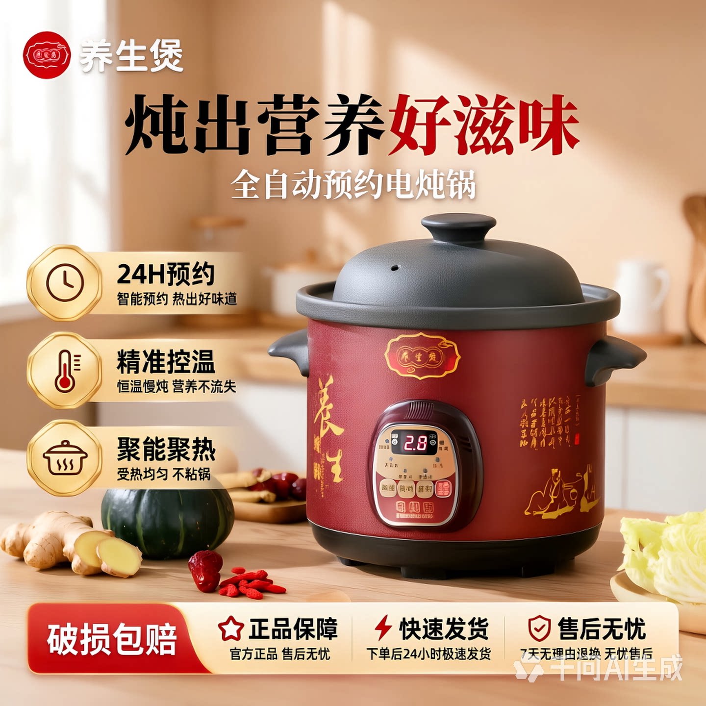 粤友全自动智能炖汤锅营养预约