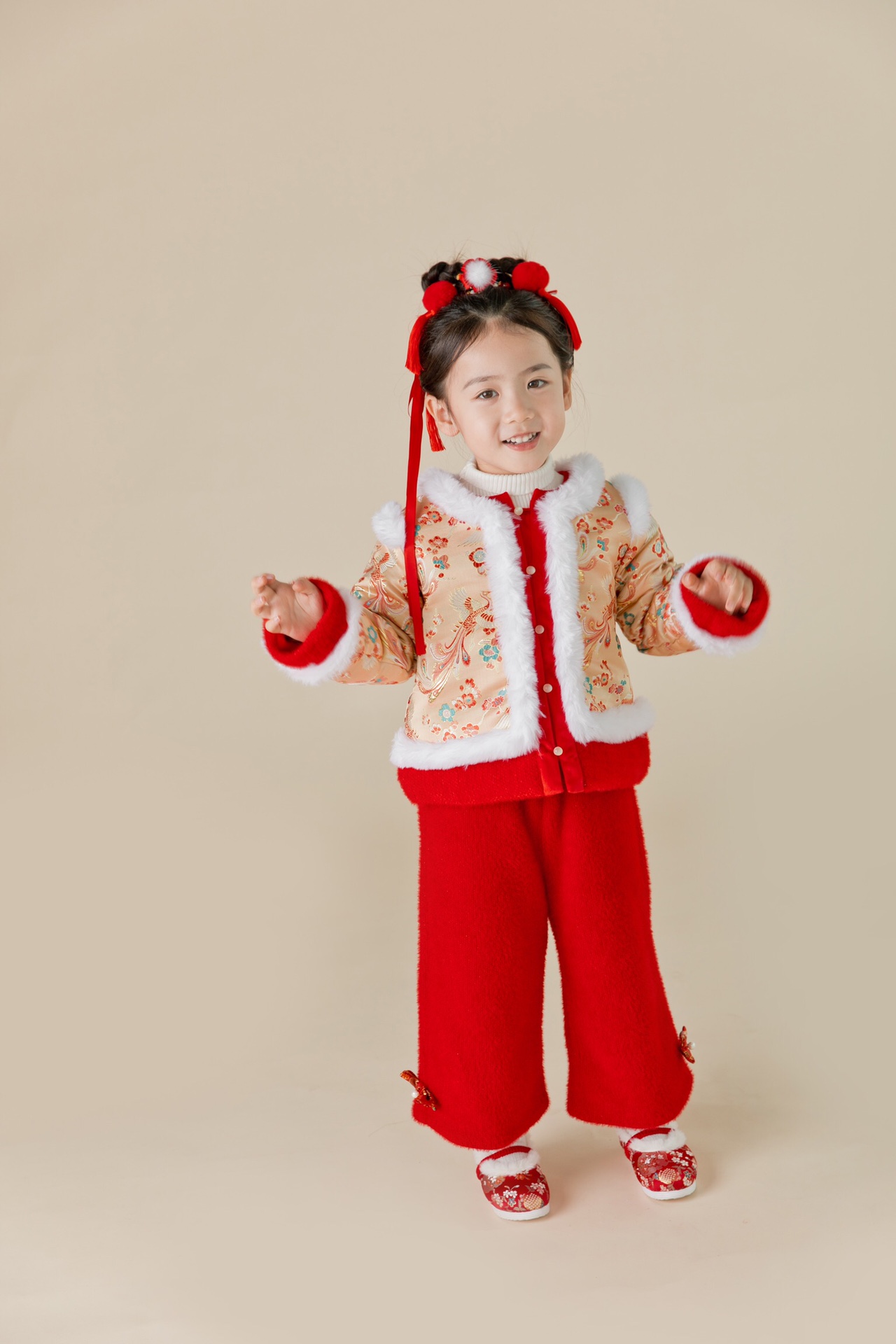 今夕古夕红色中国风民族风拜年服