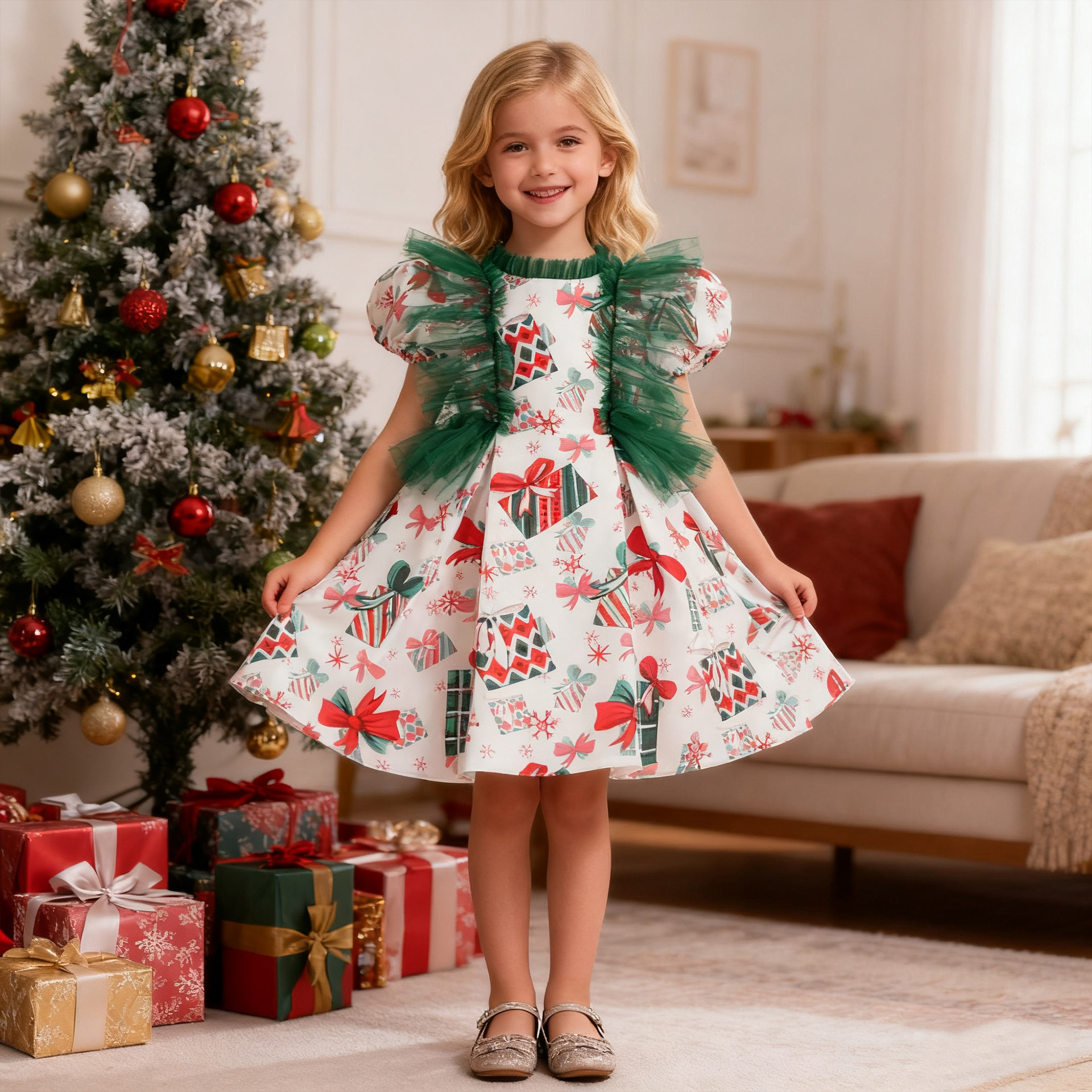 女童圣诞节连衣裙Christmasdress