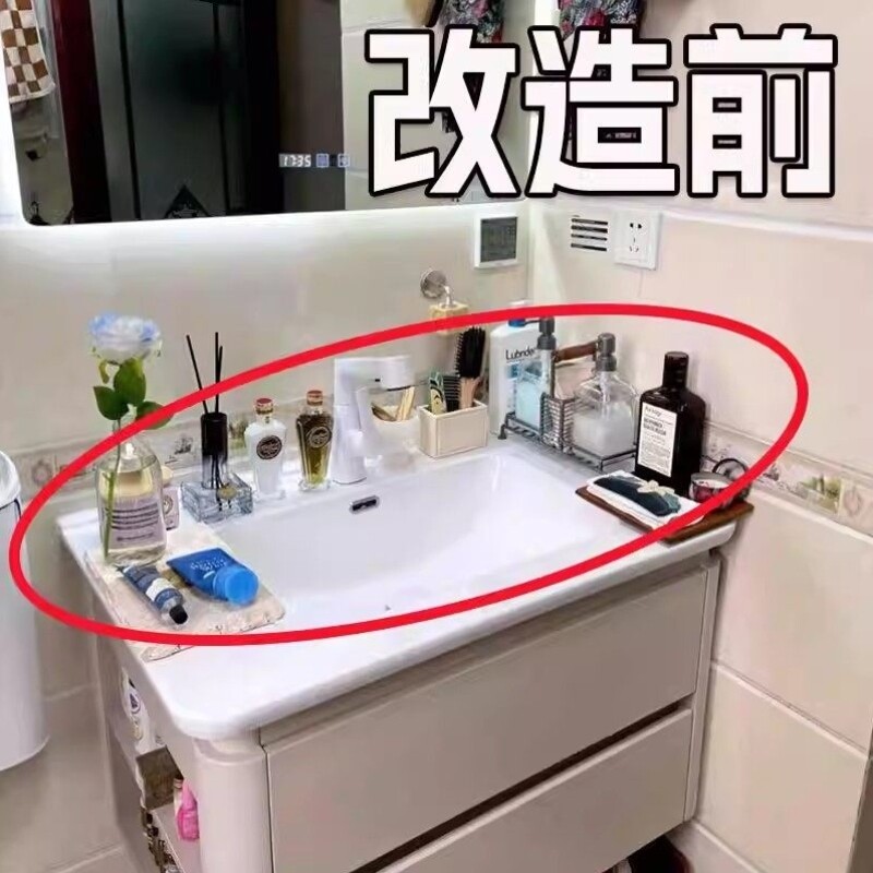 吸盘置物架洗漱台浴室卫生间沐浴露收纳架洗手间壁挂式强力脸盆架