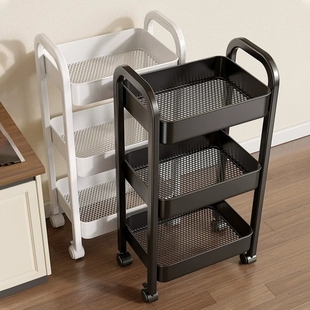 厨房置物架落地多层可移动家用放菜小推车果蔬菜篮子收纳置物架子
