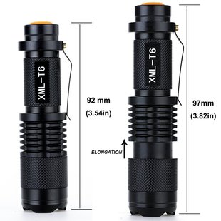 SK98 T6强光手电筒迷你变焦广角充电户外骑行远射防水10W手电筒