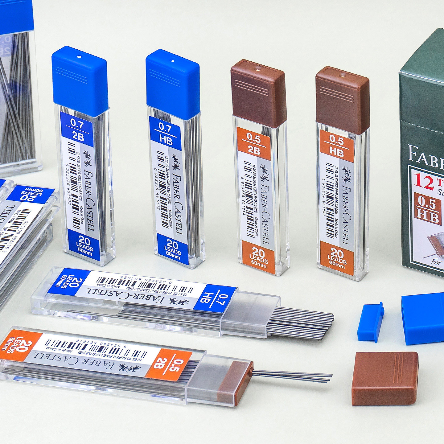 辉柏嘉铅芯0.5mm自动铅笔芯126525不易断2BHB按动铅笔0.7替芯
