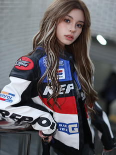 杜汉威爽REPSOL摩托车男女骑行服机车皮衣四季越野防摔耐磨赛车服