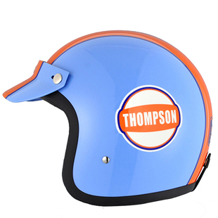 汤普森GULF海湾石油版画限量头盔维多利亚踏板玻璃钢头盔复古头盔