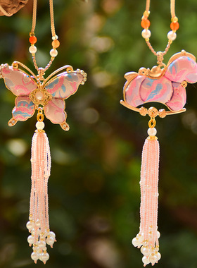 生肖马年毛衣链项链新中式宋锦流苏吊坠挂件沙龙社区高端暖场活动