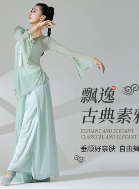 北舞古典舞纱裤演出服女飘逸中国舞表演服仙气舞蹈练功服夏阔腿裤