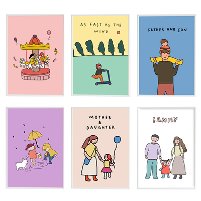 韩国一家人拍照道具客厅装饰画